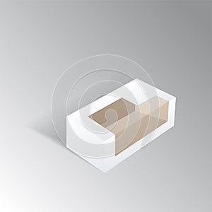 White Cardboard Gift Box With Window.