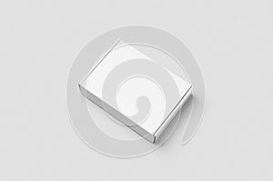 White cardboard postal, mailing box mockup