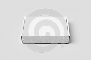 White cardboard postal, mailing box mockup