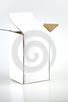 White cardboard rectangular packaging box
