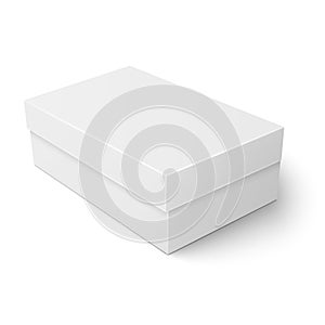 White cardboard shoebox template