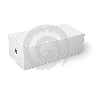 White cardboard shoebox template.