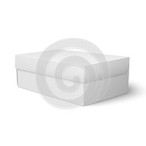 White cardboard shoebox template. photo