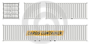 White Cargo container vector illustration