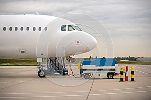 White cargo plane at airport