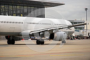 White cargo plane at airport