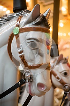 White Carousel Horses