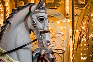 White Carousel Horses