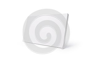 White carton box on isolated background with clipping path. Thin cardbox package for your design