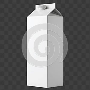 White Carton Box Mockup For Liquid Product With Blank Label-Free Surface Isolated On A Transparent Background
