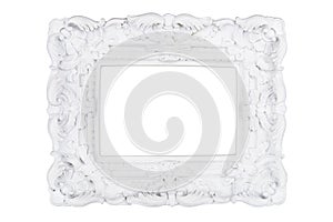 White carved picture frame