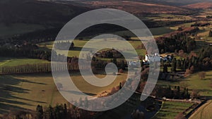 The White Castle Of Blair Atholl In The Core Of The Cairngorms National Park In Scotland. -aerial s