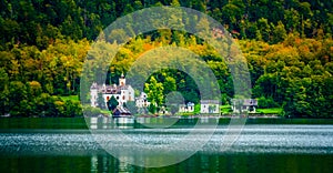 White castle in Hallstatt, Austria