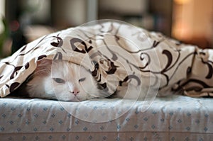 White cat sleeping