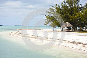 White Cay shoreline, tropical island belonging to Cuba