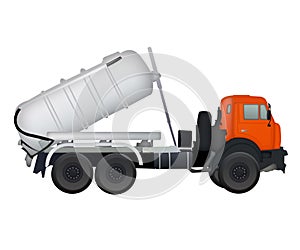 White Cement Mixer Truck isolated