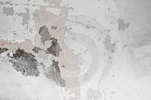White cement wall with mold texture background, Crack, Grunge, Copy space