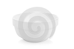 White ceramic bowl isolated on white background.