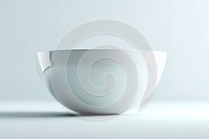 White ceramic bowl placed on a smooth surface with soft lighting creating an elegant and minimalist atmosphere