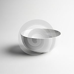White ceramic bowl on a plain