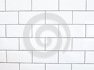 White ceramic brick tile background.