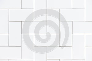 White ceramic brick tile wall