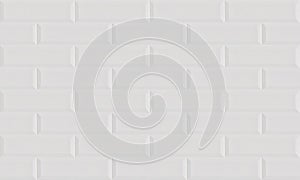 White ceramic brick tile wall background