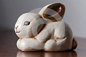 White ceramic bunny photo