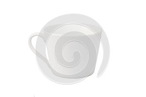 White ceramic coffee cup cut white background