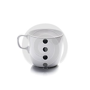 White ceramic coffee cup isolated on white background