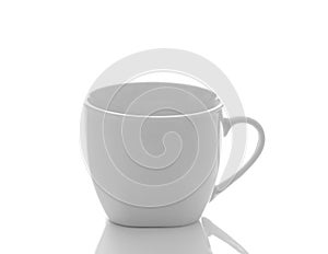 White ceramic coffee cup isolated on white.