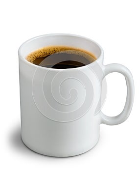 White ceramic coffee mug. Isolated on a white