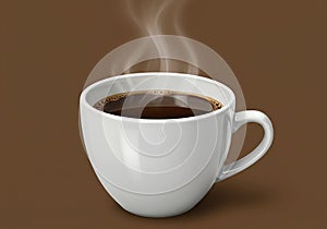 A white ceramic cup filled with