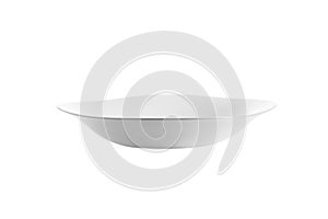 White ceramic empty plate isolated on white background