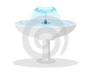 White Ceramic Fountain with Spouting Water Vector