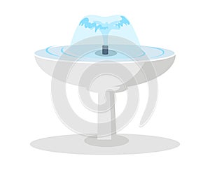 White Ceramic Fountain with Spouting Water Vector photo