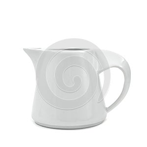 White ceramic milk pot