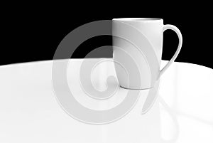 White ceramic mug empty blank for coffee or tea