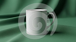 The mug is positioned upright with the handle on the right side