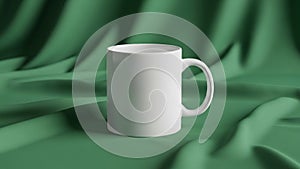 Mug has a cylindrical shape with a smooth surface and a sturdy rounded