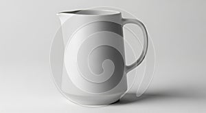 White ceramic pitcher with a smooth