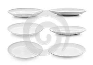 white ceramic plate on white