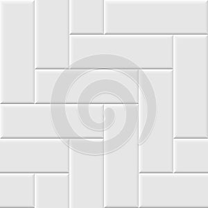 White ceramic tile seamless pattern. Vector seamless background.