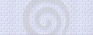 White ceramic tile wall background in panoramic view