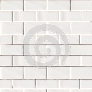 White ceramic tiles wall for the decoration of the bedroom