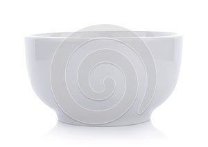 White ceramics bowl isolated on white background