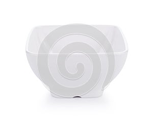 White ceramics bowl isolated on white background