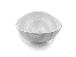 White ceramics bowl isolated on white background