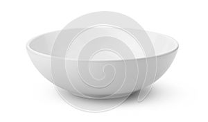 White ceramics bowl on white background