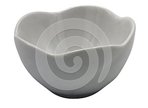 White ceramics bowl on white background. clipping path